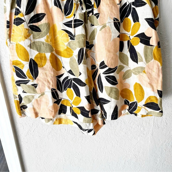 Rachel Zoe Shorts Women's 2X Jungle Print Tropical Botanical 100% Linen - Picture 4 of 8